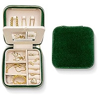 Plush Velvet Travel Jewelry Organizer Box | Travel Jewelry Case Small Jewelry Boxes for Women | J... | Amazon (US)