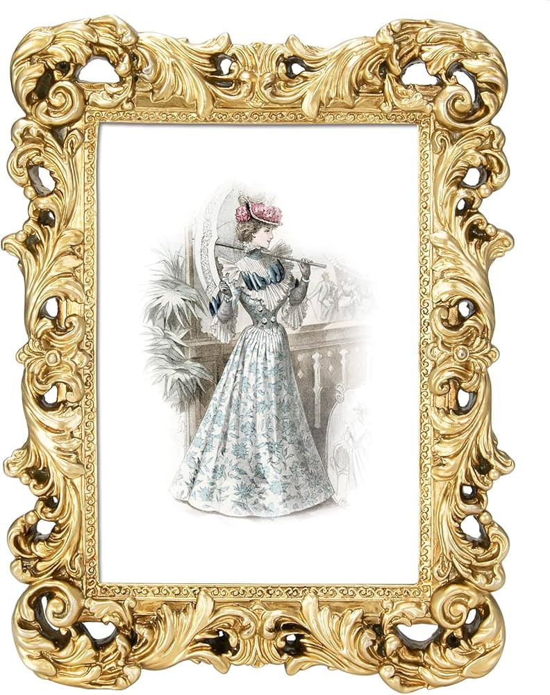 GUOER 5x7 Picture Frames Vintage Photo Frame with Glass Front Antique Picture Frame for Tabletop ... | Amazon (US)