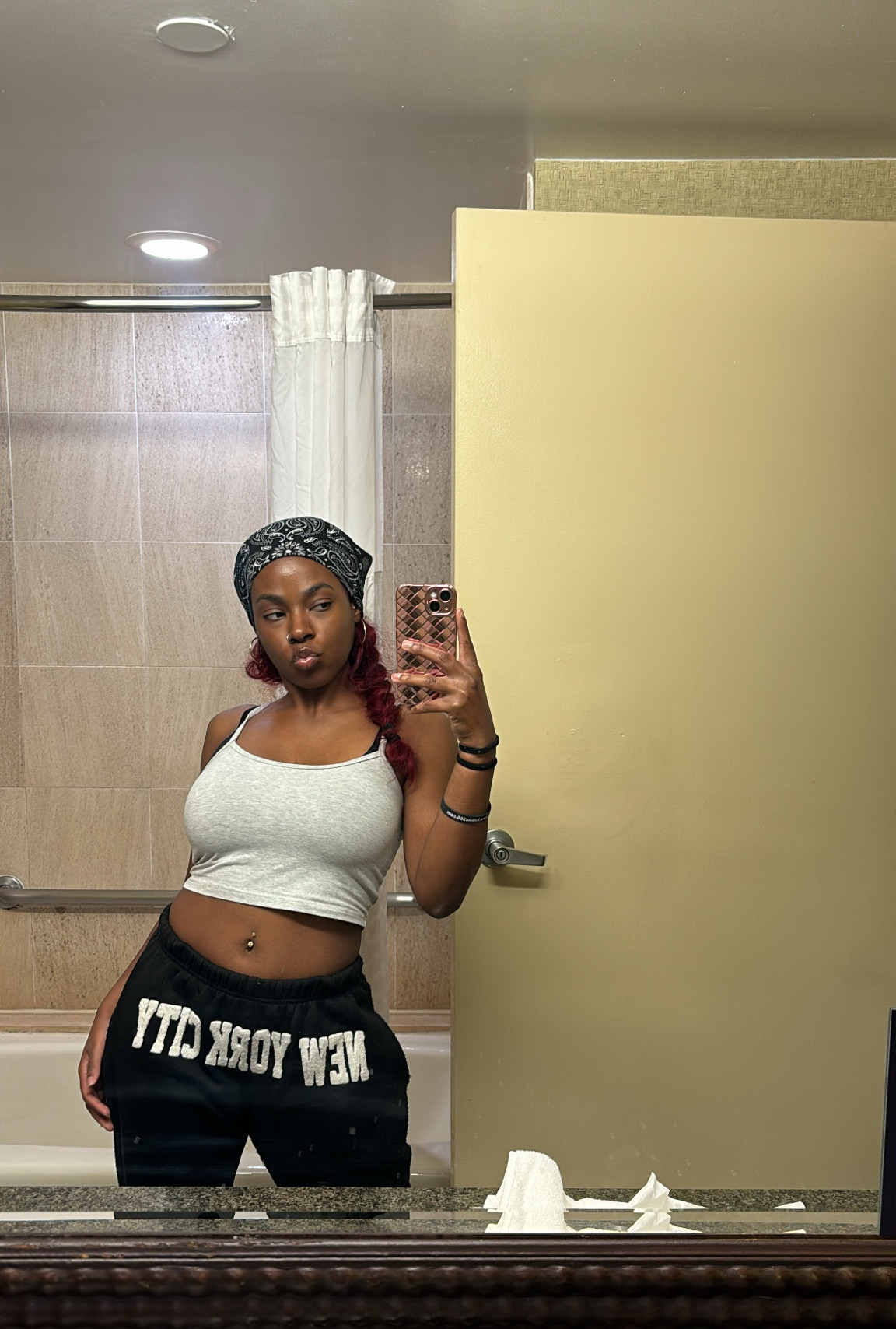 this is one of my favorite mirror pictures i’ve taken of myself! 

when I say that I CANNOT find a link to these pants or even anything remotely similar for the life of me!

funny story time on when I first bought the joggers: I had literally just flew back in from New York for a NYFW trip and literally went to work right after on the same day. I realized when I got in that I had a horrible lady time (🩸) accident and had to rush to forever 21 (luckily I work at the mall) to go find some new pants. these were super cute and I LOVE nyc so I bought them!

iykyk, forever 21 notorious for not bringing back certain items once they’re gone (hence why I can’t find them on the website or anywhere else)! 😭

nonetheless, this picture one version of a representation of the theme of my style: cute and casual; give me some joggers whether they be oversized or just slightly fitted, and a cute lil crop top! 💕

#LTKStyleTip #LTKFindsUnder50