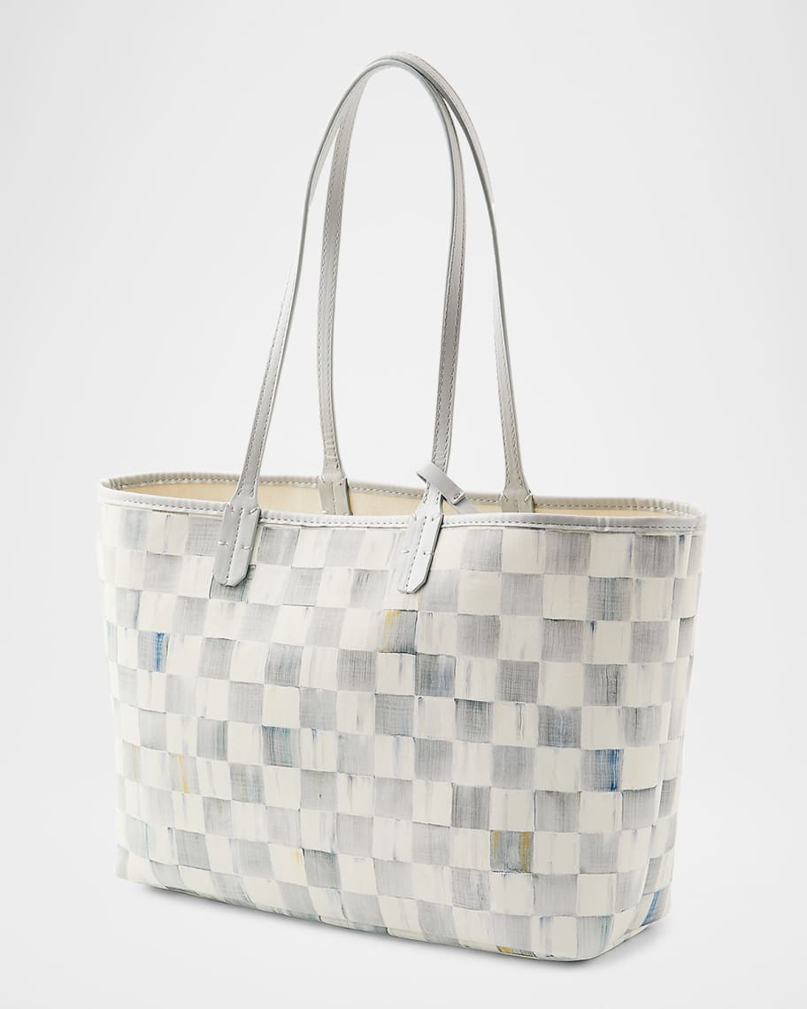 MacKenzie-Childs Sterling Check Marche Tote Bag, Medium | Neiman Marcus