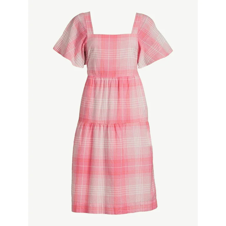 Free Assembly Women's Tiered Midi Dress - Walmart.com | Walmart (US)