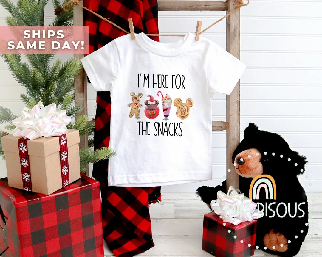 Im Here For The Snacks Christmas Shirts, Snacks Christmas Holiday Shirt, Mouse Toddler Xmas Shirt, A | Etsy (US)