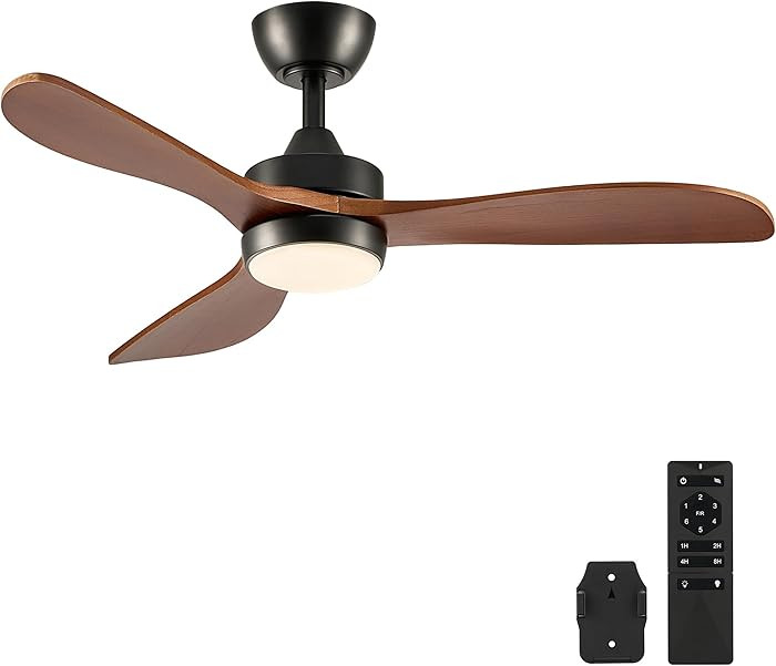 VONLUCE Ceiling Fans with Lights, 42 Inch Ceiling Fan and Remote, 6-Speeds Noiseless Reversible D... | Amazon (US)