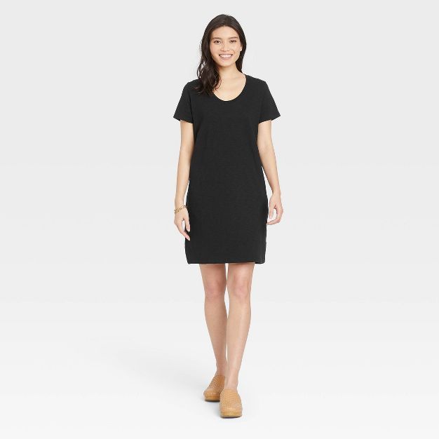 Women&#39;s Short Sleeve T-Shirt Dress - Universal Thread&#8482; Black XL | Target