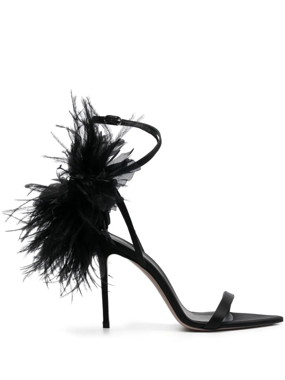 Rose 110mm feather-detailing sandals | Farfetch Global