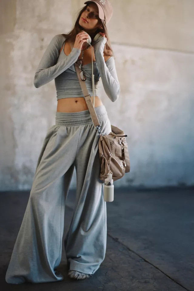 Out From Under Lived In Extreme Wide Leg Sweatpant in Light Grey, Women's at Urban Outfitters | Urban Outfitters (US and RoW)