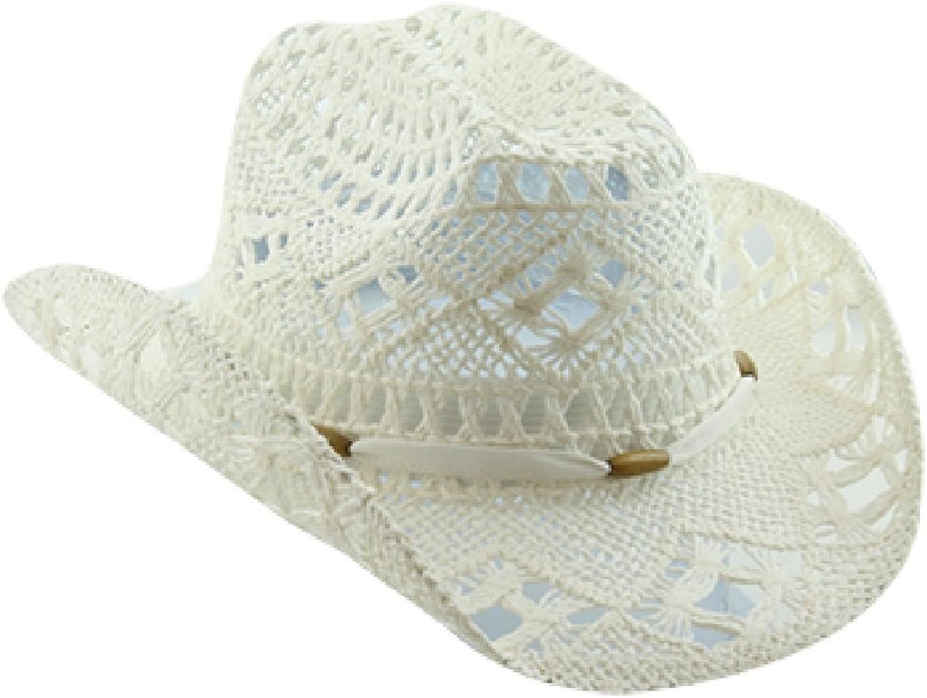 Stylish Toyo Straw Beach Cowboy Hat W/Shapeable Brim, Bohemian Modern Cowgirl | Amazon (US)