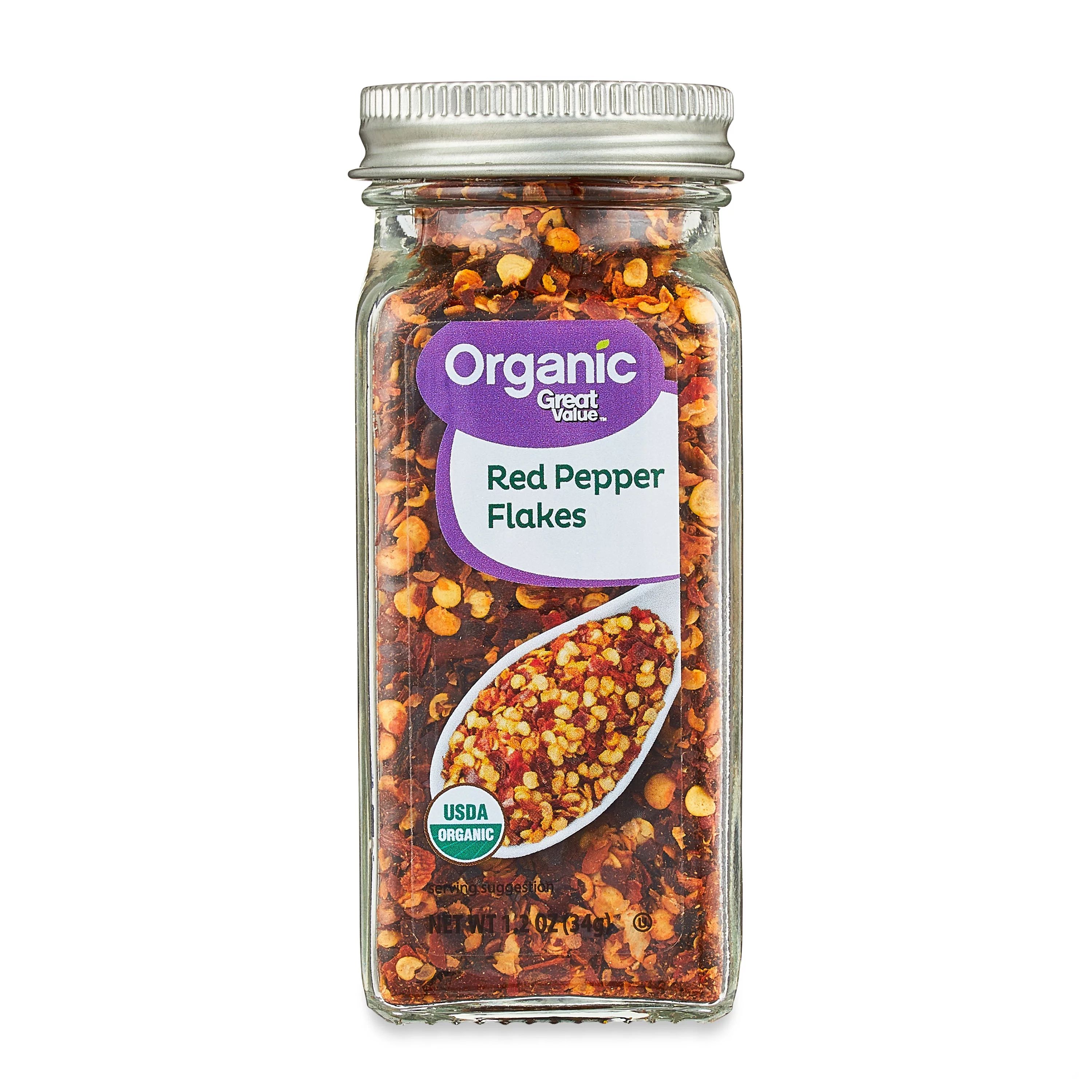 Great Value Organic Red Pepper Flakes, 1.2 oz | Walmart (US)
