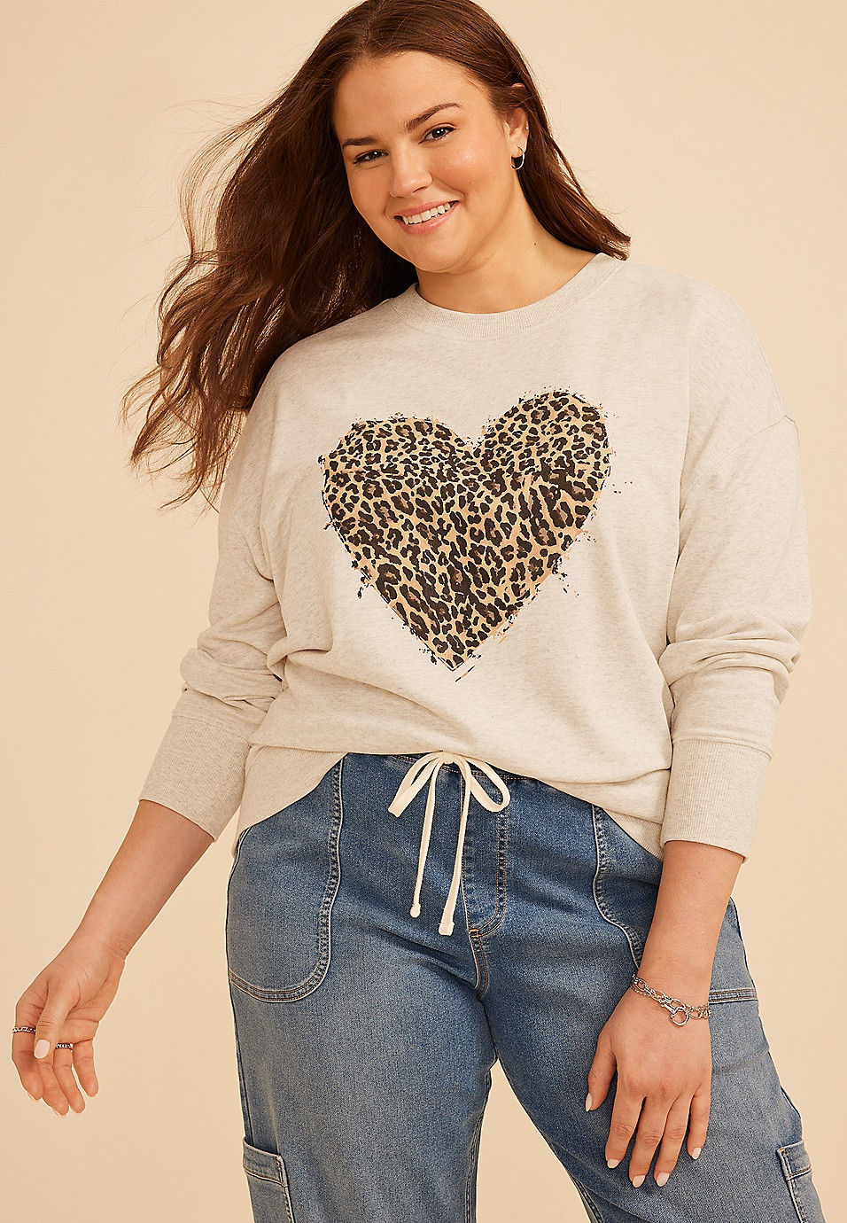 Plus Size Animal Heart Relaxed Fit Sweatshirt | Maurices