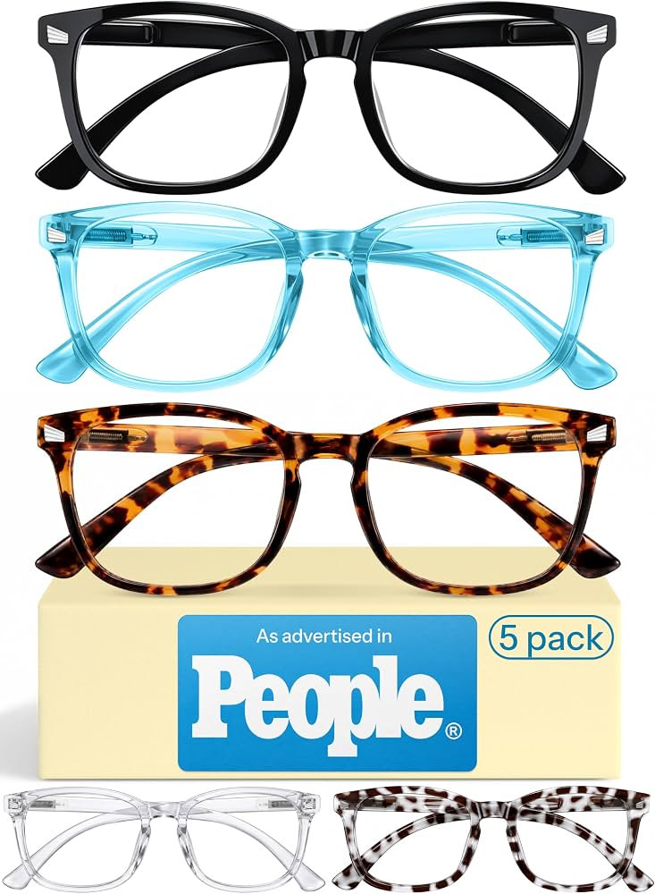 CCVOO 2.5 Reading Glasses for Women, Eye Glasses, Blue Light Readers, Cheaters | Amazon (US)