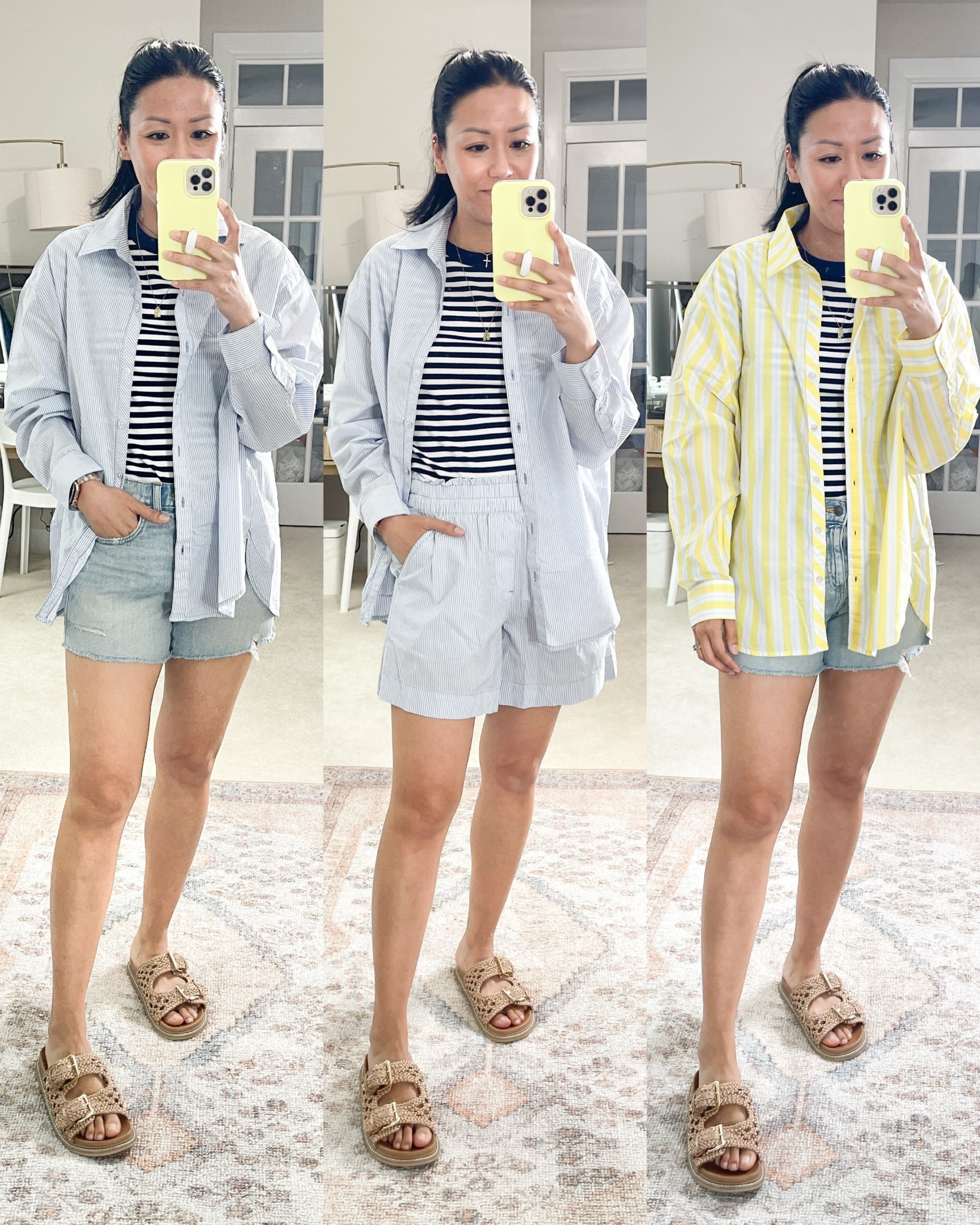 Size XS shirt
Size medium striped tee
Size small denim shorts and good day shorts
Sandals are true to size


#LTKSaleAlert #LTKFindsUnder50 #LTKOver40