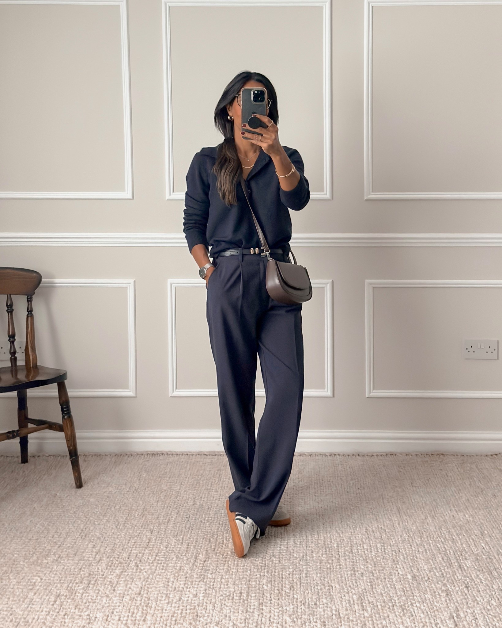 Polo knit - wearing size medium for a looser fit (normally I wear size small)

Wide leg trousers - wearing my regular size - UK size 8



#LTKeurope #LTKwinter