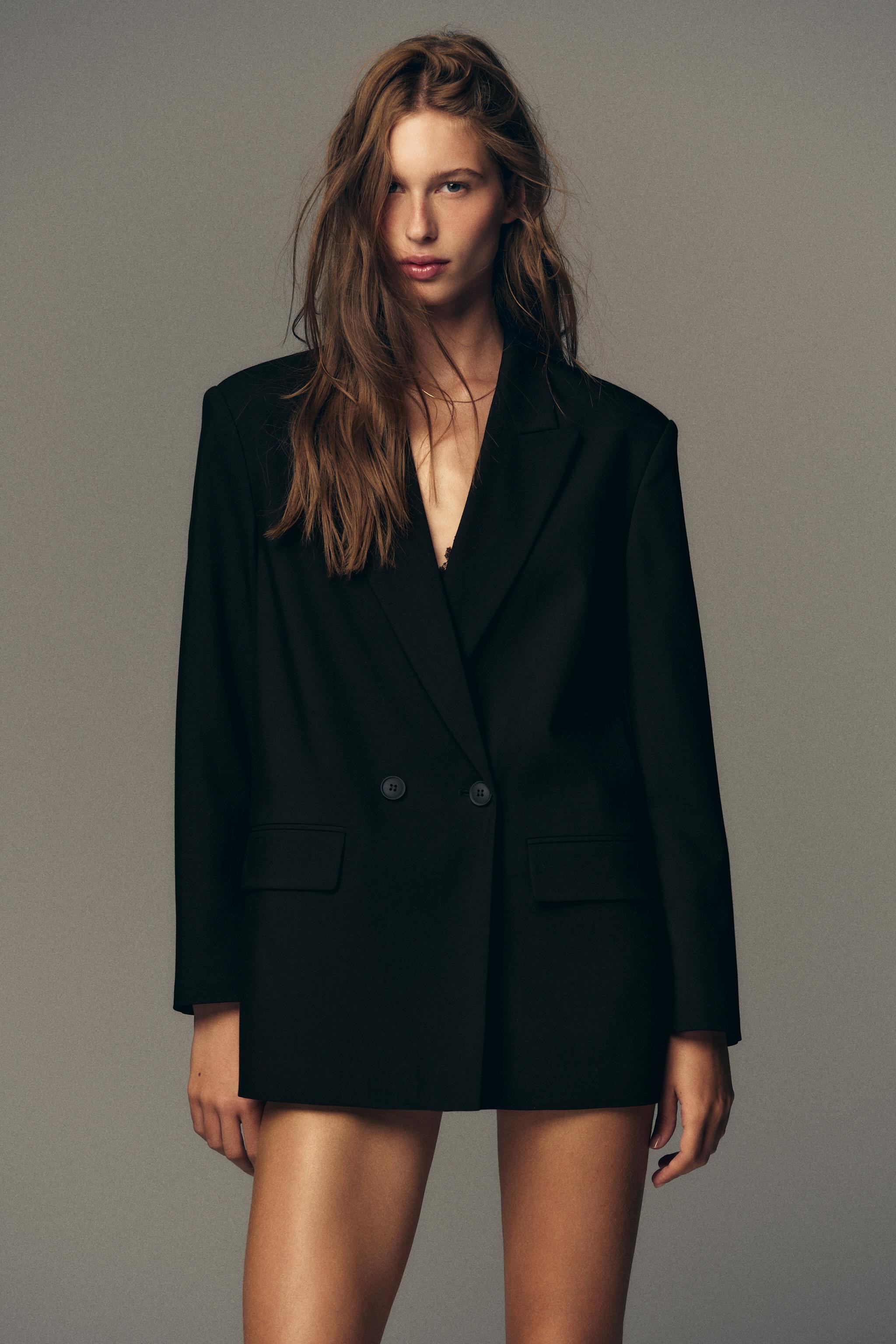 OVERSIZE PINSTRIPE DOUBLE-BREASTED BLAZER | Zara UK
