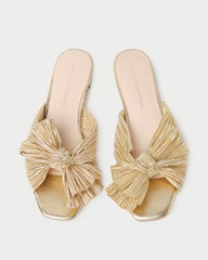 Daphne Gold Pleated Bow Slide | Loeffler Randall