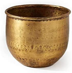 Serene Spaces Living Medium Antiqued Brass Vase - Simple Design with Curved Base Accent Piece, 5.75" | Amazon (US)