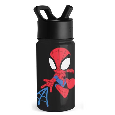Simple Modern 14oz Stainless Steel Summit Spidey Water Bottle Black: Kids & Toddler Portable Drinkware, Dishwasher-Safe | Target