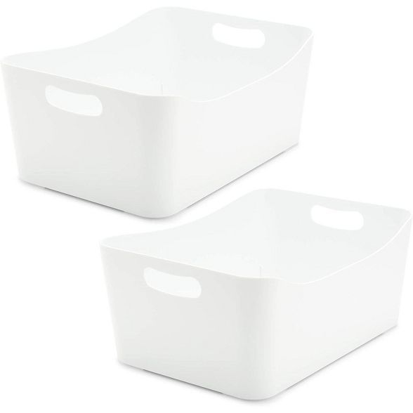 Juvale 2 Pack Plastic Storage Container Bins, White (13 x 9.5 x 5.5 Inches) | Target