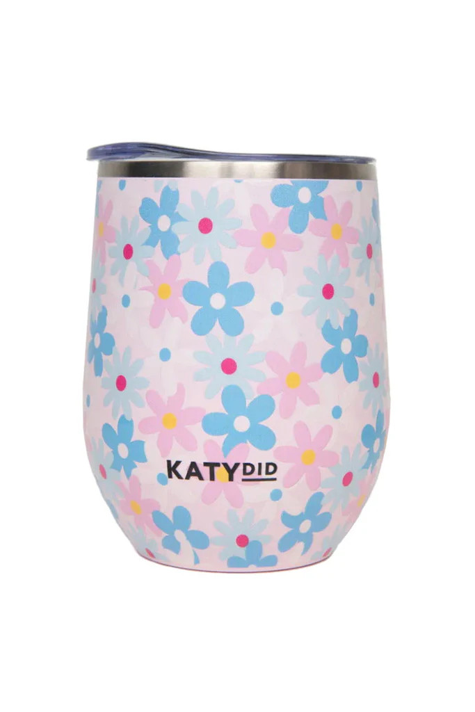 Dainty Florals Pink WINE TUMBLER Cup | Katydid.com