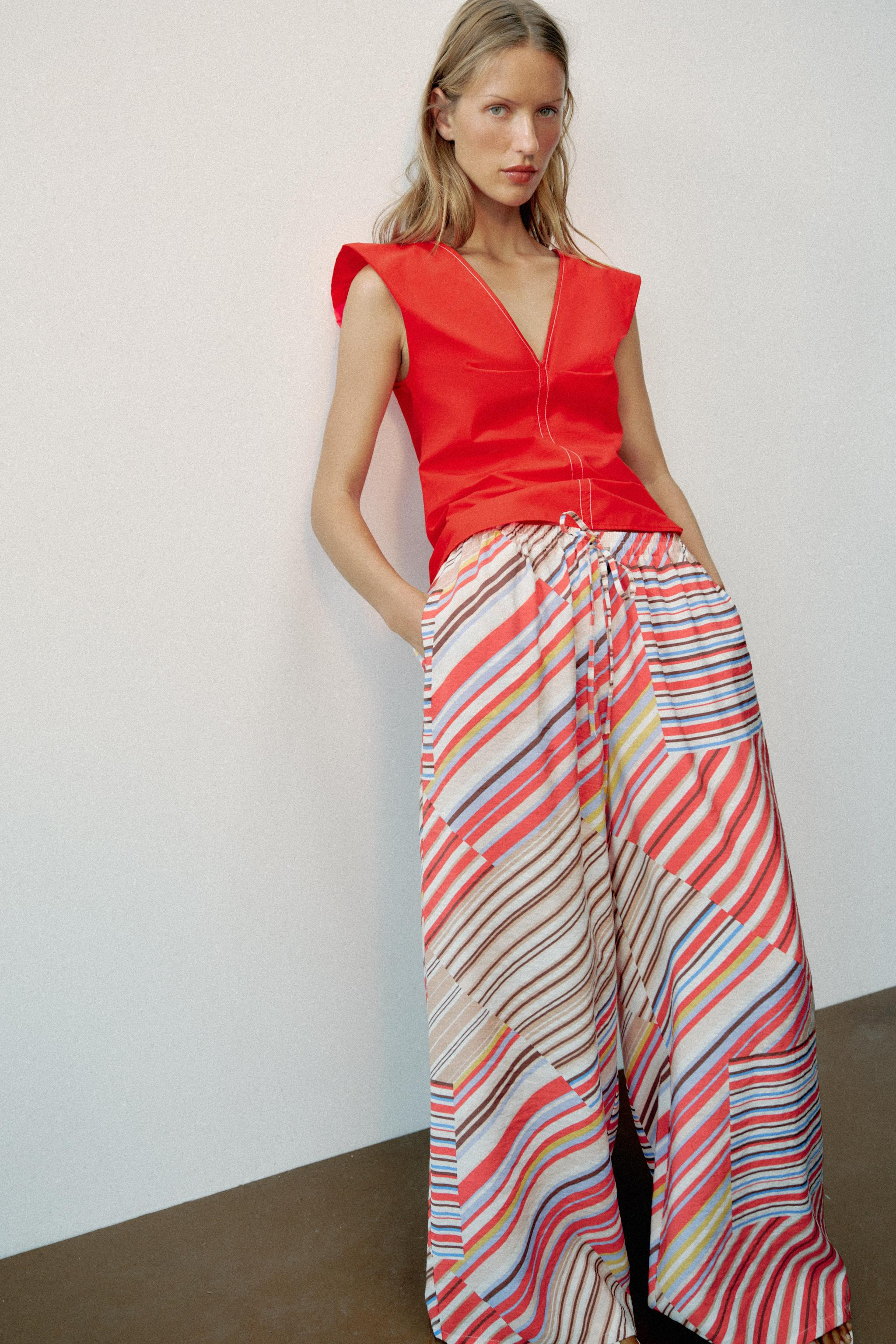 STRIPED WIDE-LEG PANTS | Zara US