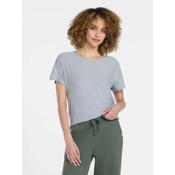 Athletic Works Women's and Women's Plus Relaxed ButterCore Tee with Short Sleeves, Sizes XS-4X | Walmart (US)