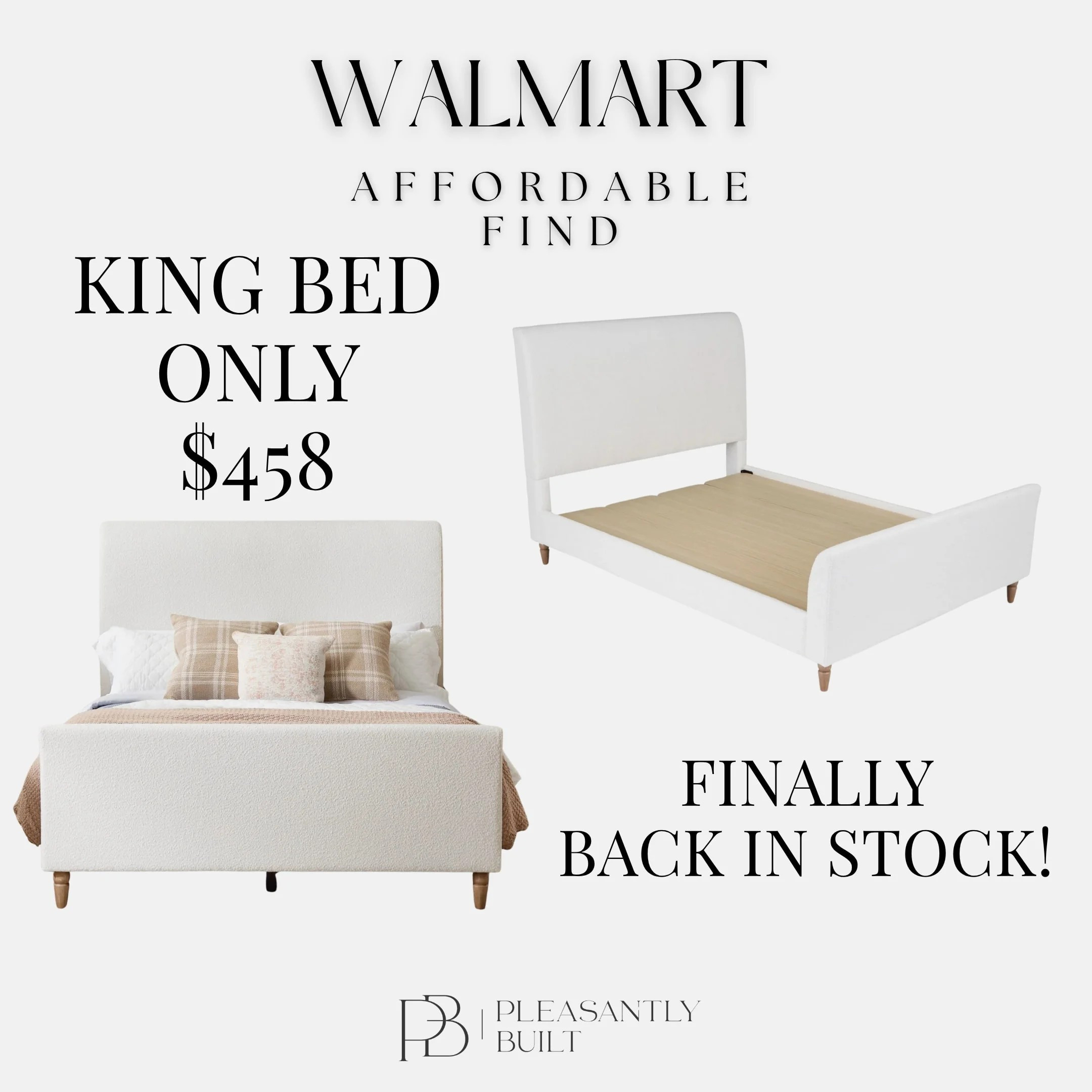 🛏️✨ Sweet dreams start here! These affordable king beds from Walmart combine comfort, style, and value — proof that you don’t have to spend a fortune to sleep like royalty. 👑 #WalmartHome
#WalmartFinds #WalmartHome #AffordableFurniture #BedroomInspo #KingBed #WalmartDeals #HomeDecor #BedroomGoals #WalmartFurniture #CozyHome #HomeStyle #BudgetFriendly #WalmartFavorites #SleepInStyle #ModernHomeDecor #pleasantlybuilt 

 #LTKHome #LTKStyleTip