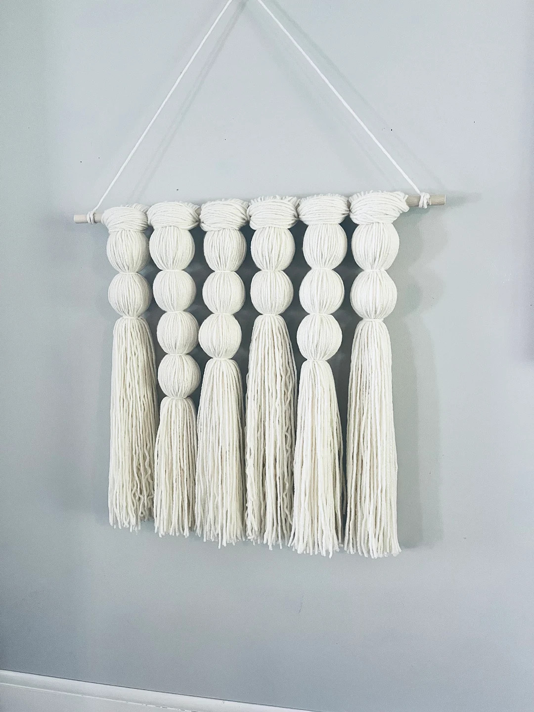 Modern Minimalist Lomas Style Soft White Macrame Wall Hanging - Etsy | Etsy (US)