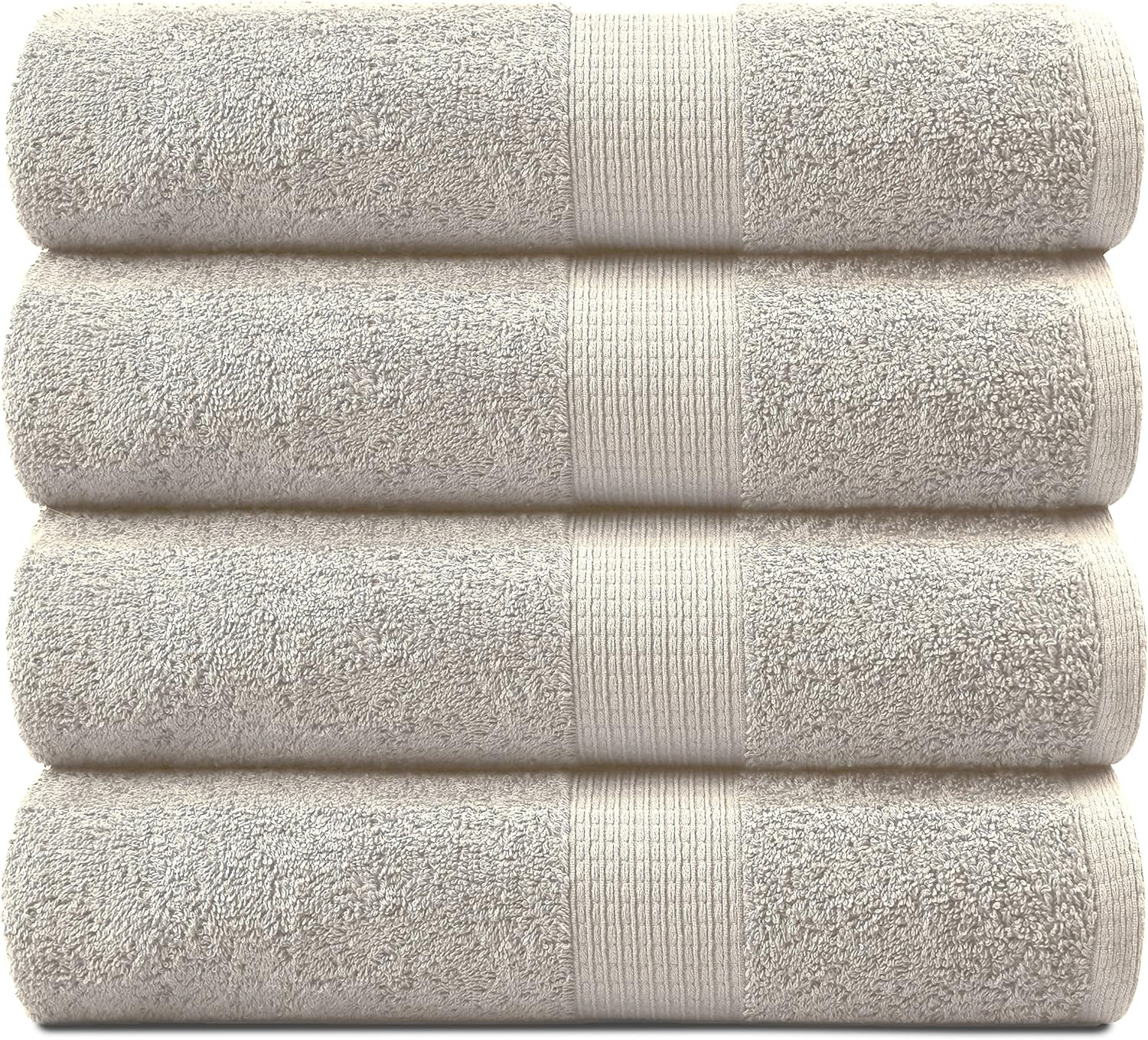 LANE LINEN 4 Pack Bath Towel Sets for Bathroom- 100% Cotton Bathroom Grey Towels, Ultra Soft Cott... | Amazon (US)