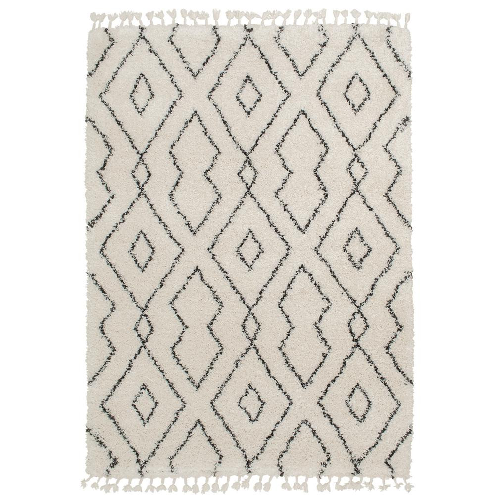 Bazaar Alstead Ivory/Grey 5 ft. x 7 ft. Geometric Polypropylene Area Rug, Ivory/Gray | The Home Depot