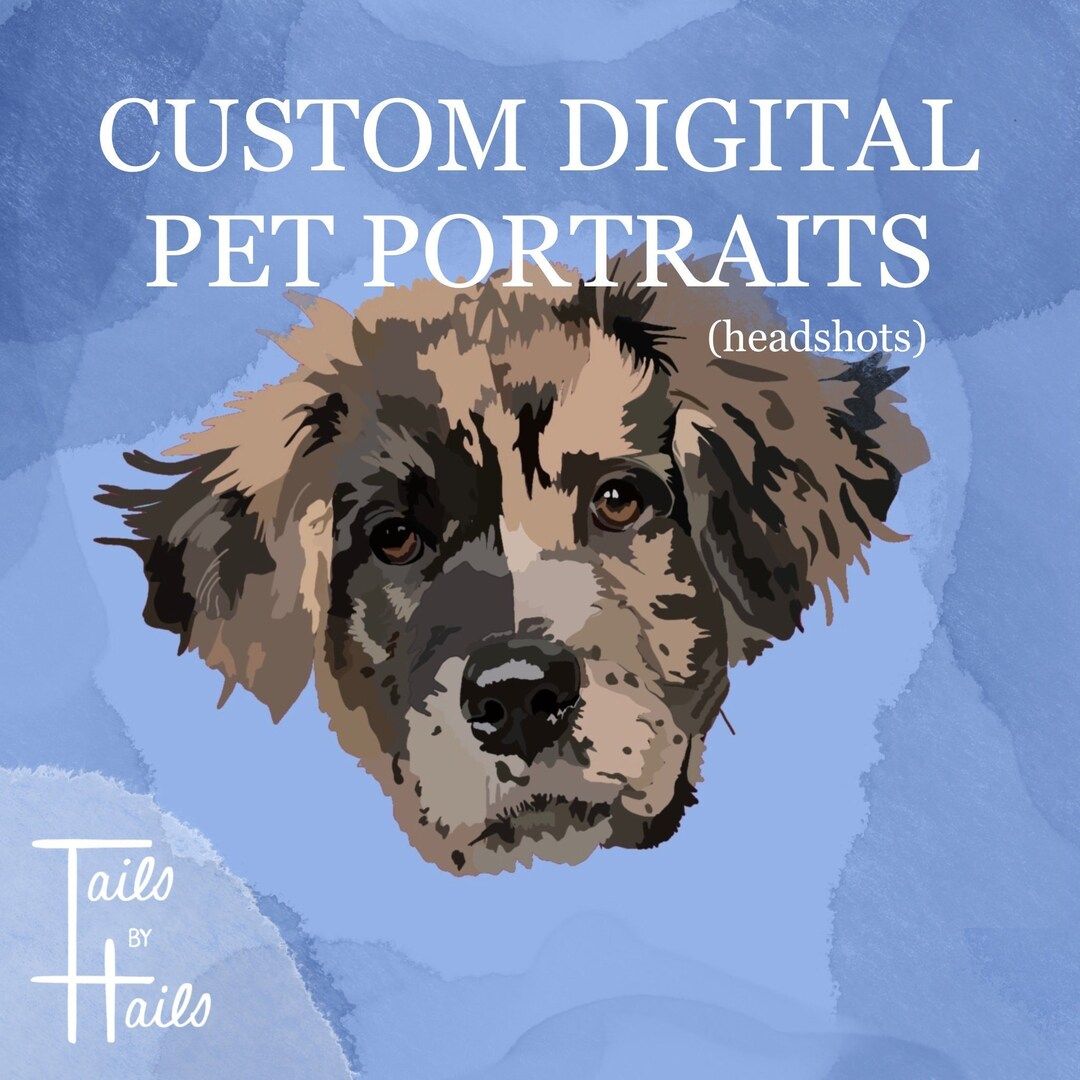 Custom Digital Pet Portraits - dog portrait/cat illustration/pet memorial art/pet loss art/digita... | Etsy (US)