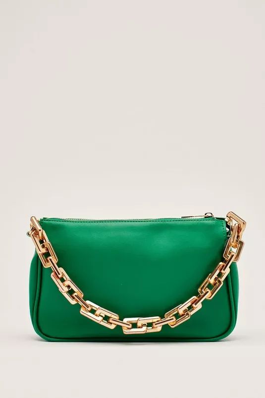 Chunky Chain Strap Faux Leather Shoulder Bag | Nasty Gal (US)