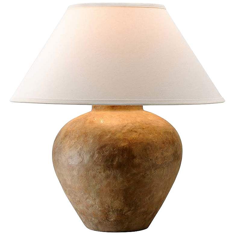 Calabria Reggio Ceramic Accent Table Lamp w/ Off-White Shade - #66M03 | Lamps Plus | Lamps Plus