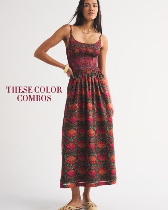 Loving the colors in this dress for fall!