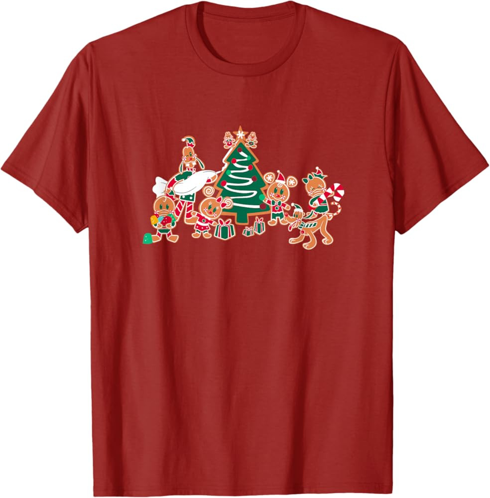 Disney Mickey & Pals Gingerbread Cookies and Christmas Tree T-Shirt | Amazon (US)