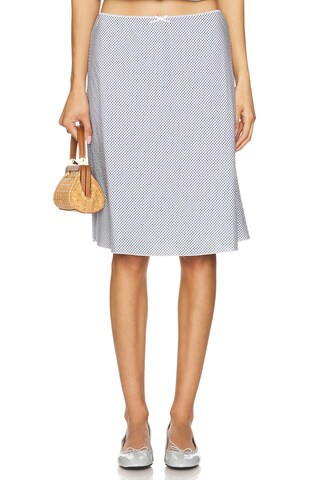 Gingham Paloma Skirt in Powder Blue | Revolve Clothing (Global)