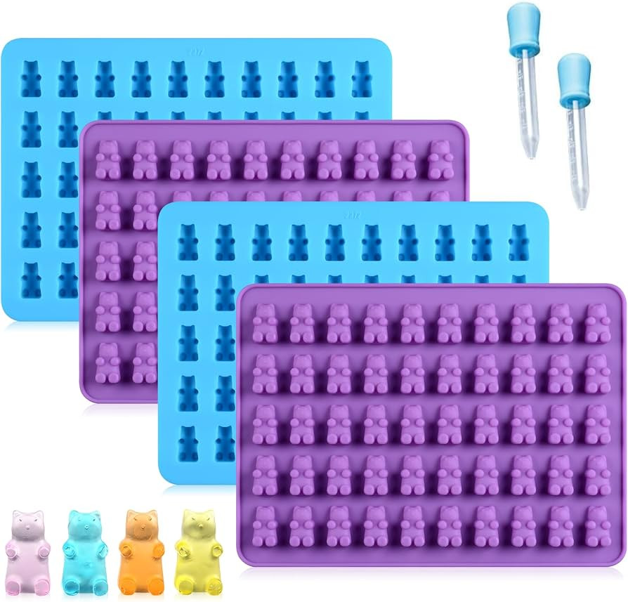 Gummy Molds Bear Candy Silicone - Mini Size Chocolate Gummy Molds with 2 Droppers Nonstick Food G... | Amazon (US)