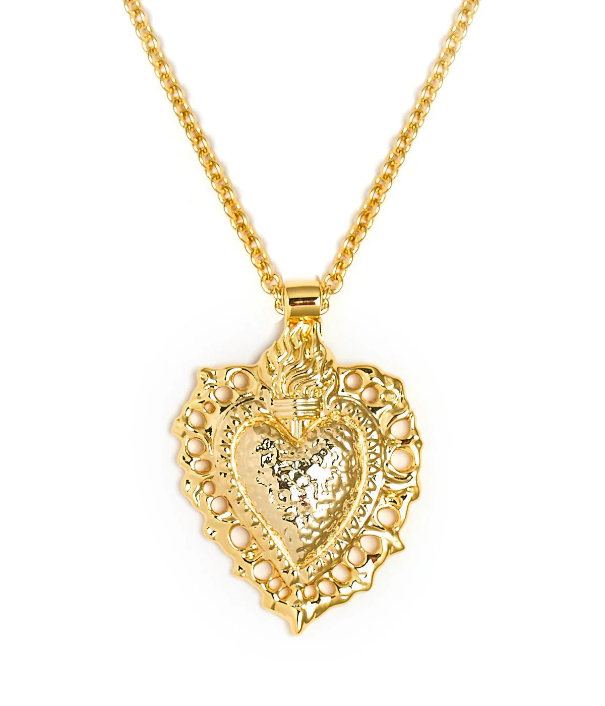 Bleeding Heart Charm Necklace - 18k Plated Necklace | Lisi Lerch Inc