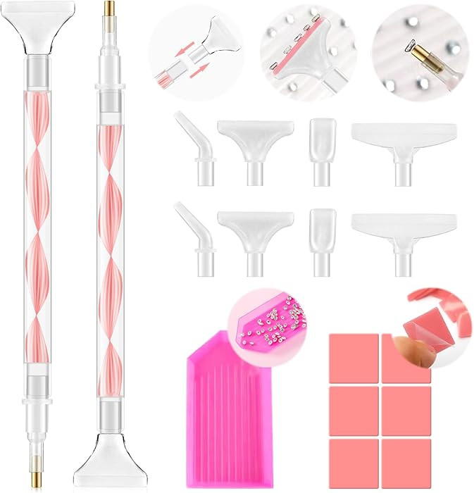 Rhinestone Picker Tool Kit: 2Pcs Rhinestone Picker Handle, Dual-Ended Rhinestones Applicator Dott... | Amazon (US)