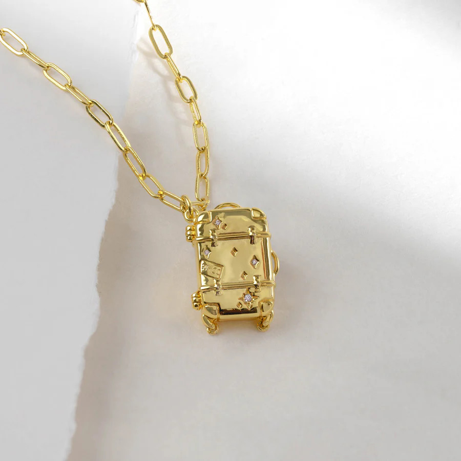 Found Luggage Gold Necklace | Wanderlust + Co
