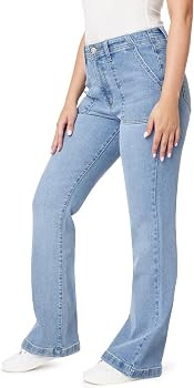 kensie Jeans Women's High-Rise Lambchop Flare Clean Hem 32-Inch Inseam, Size 0-14 | Amazon (US)