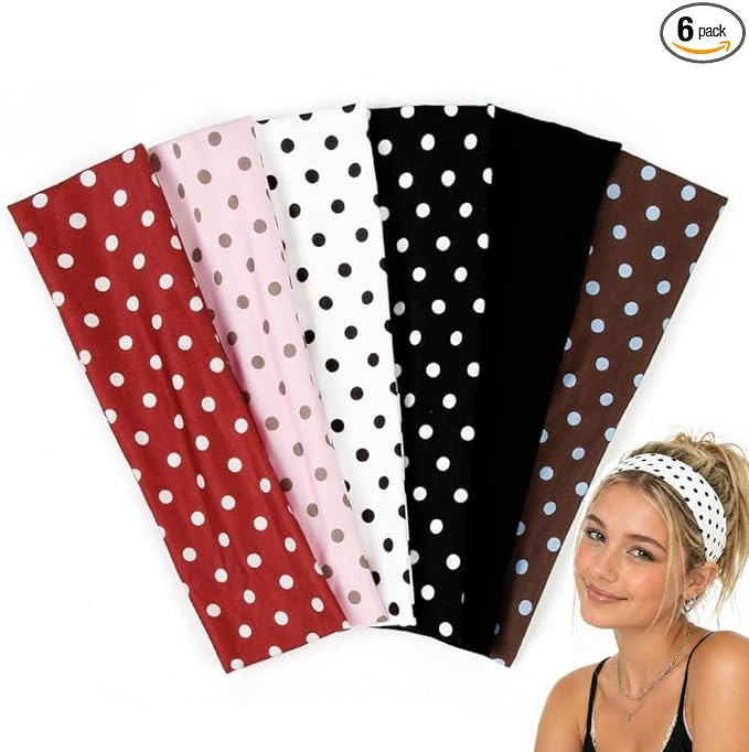 TERSE Polka Dot Headbands for Women Trendy Women Hair Accessories: Cute Head Bands for Women's Ha... | Amazon (US)