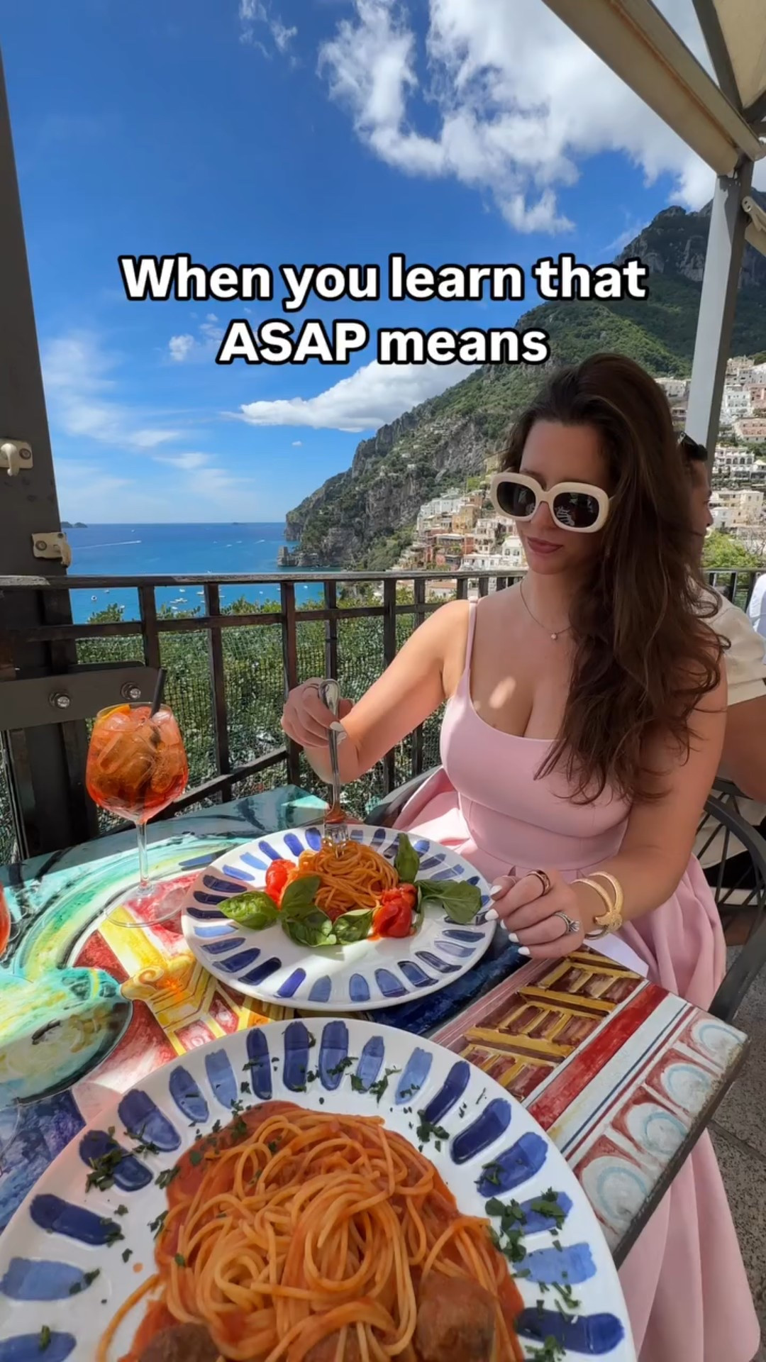 We’ll have two ASAP in Positano asap please! Have you been to Positano? Or dreaming of going?

If you’re heading to Positano this year, make sure to add @brunopositano to your list! We came here for lunch and loved it! The view is to die for, the food is great, and service super nice! We recommend reserving a table online as it can get quite busy! 

Outfit details: dress from @theprettydress, bracelet from @ettika, sunglasses are super old. 

#positano #amalficoast #aperolspritzandpasta #positanocoast #italy #visitamalficoast #visititaly