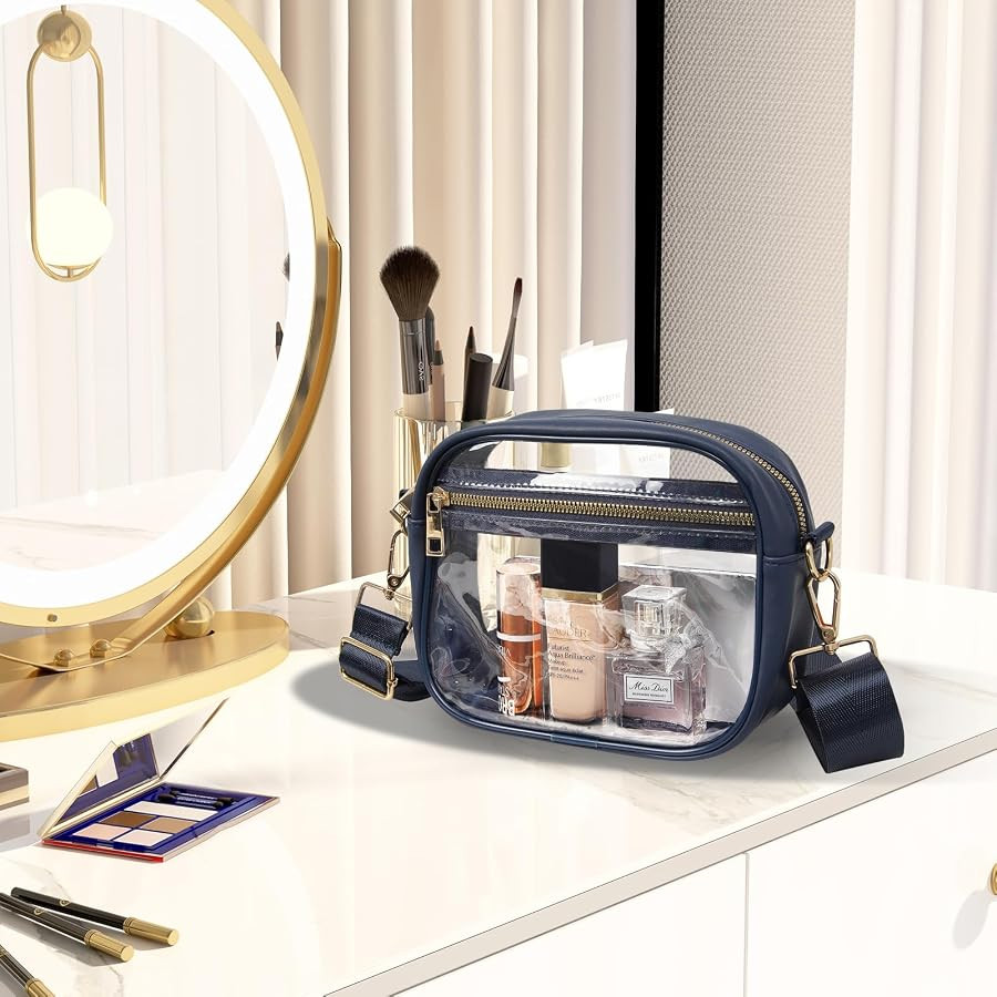 Fibrdoo Clear Purse for Stadium Events Transparent Crossbody Bag | Amazon (US)