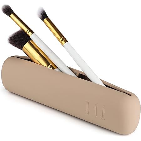FERYES Large Travel Makeup Brush Holder with 4Pcs Makeup Brushes | Amazon (US)