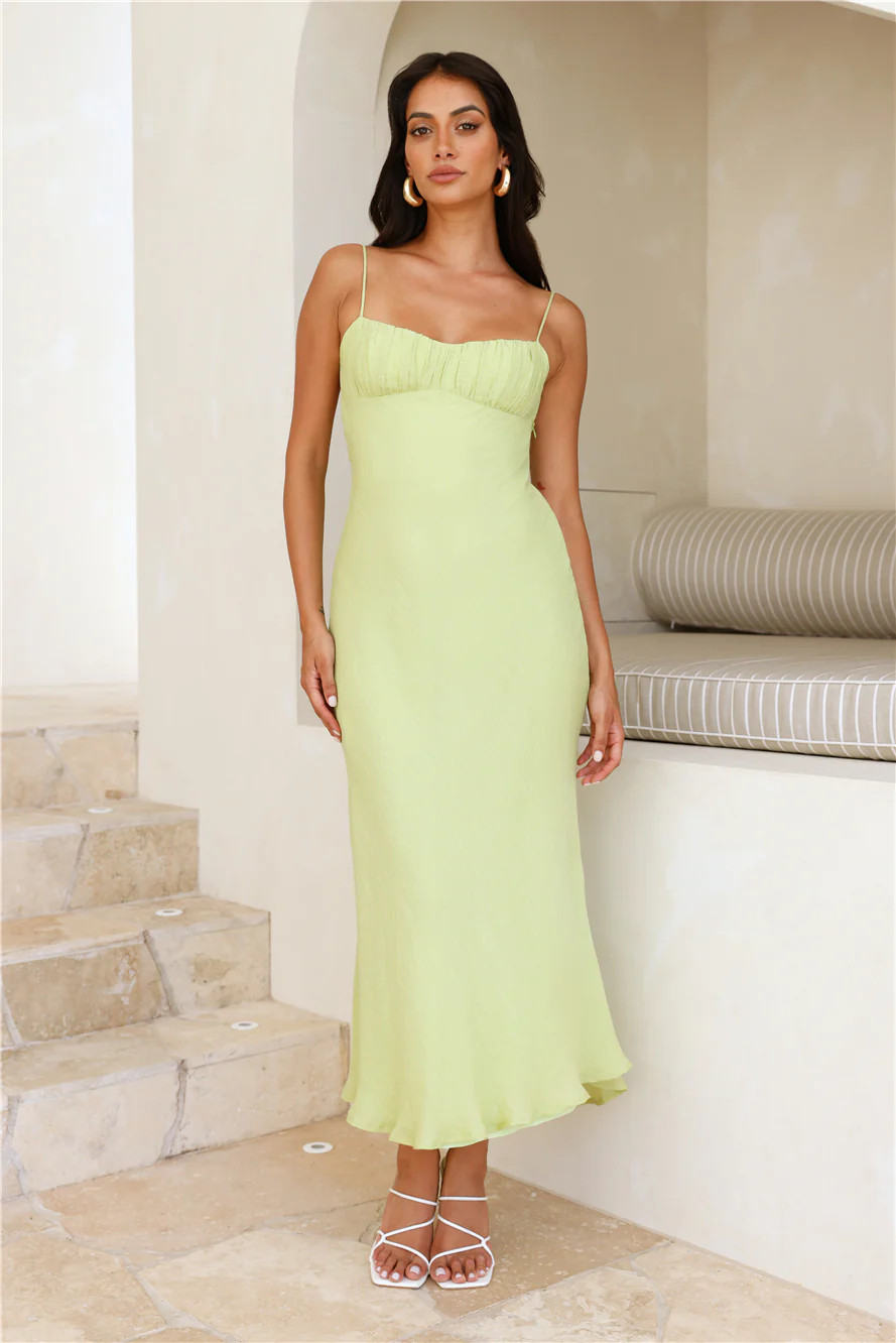 Peas In A Pod Maxi Dress Lime | Hello Molly (US)