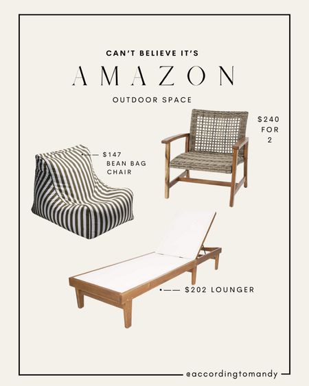 AMAZON: Outdoor furniture, outdoor space, patio, lounger, bean bag chair, outdoor chairs

#LTKhome #LTKFind #LTKsalealert