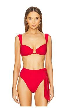 Away That Day Cannes Bikini Top in Red from Revolve.com | Revolve Clothing (Global)