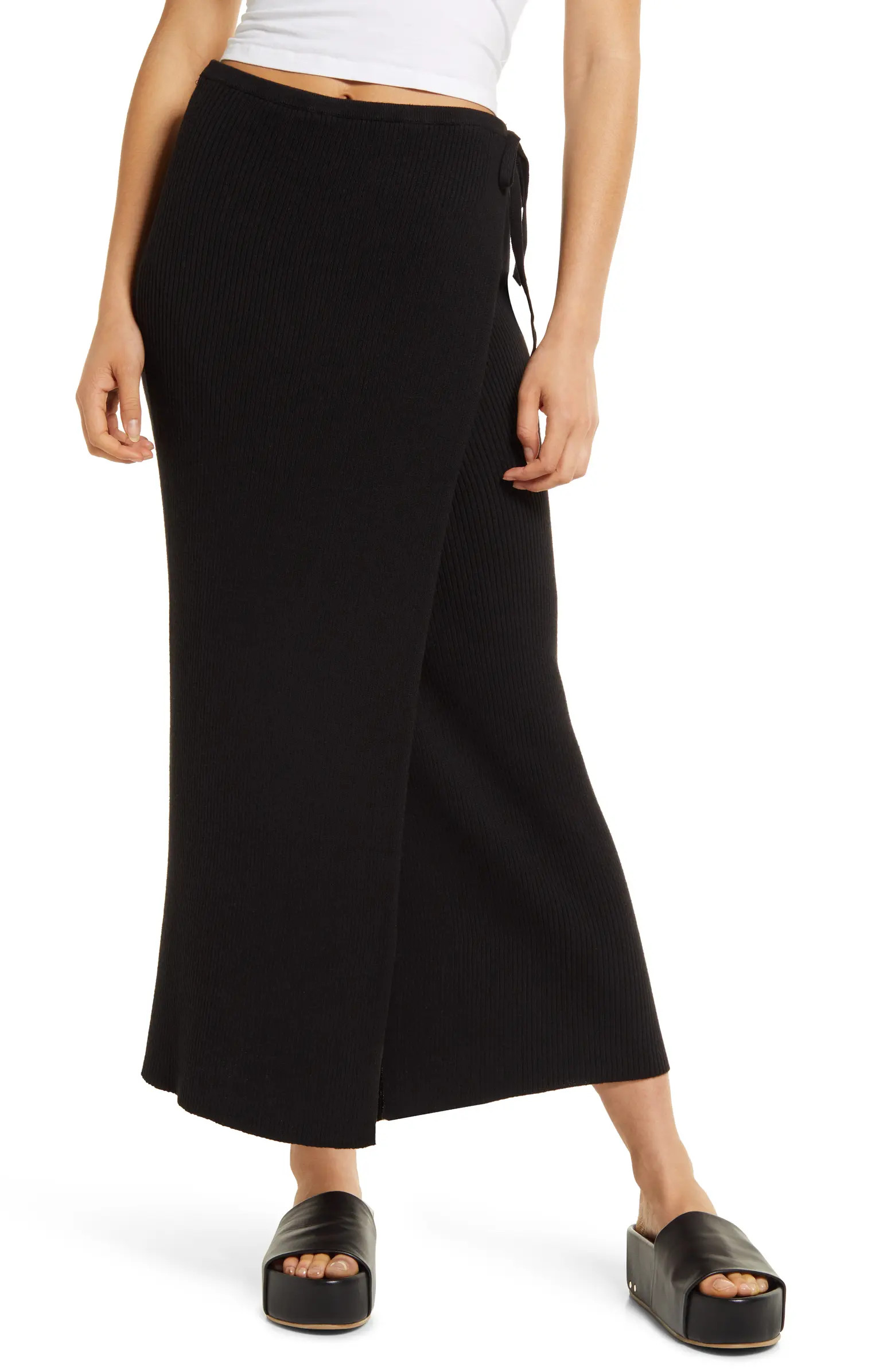 Free People Borderline Knit Wrap Midi Skirt | Nordstrom | Nordstrom