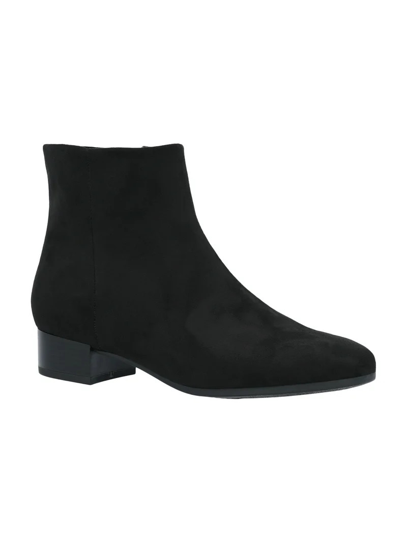 Time and Tru Women's Faux Suede Ankle Boots, Wide Width Available | Walmart (US)