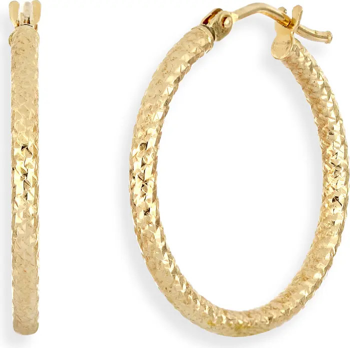 14k Gold Textured Hoop Earrings | Nordstrom
