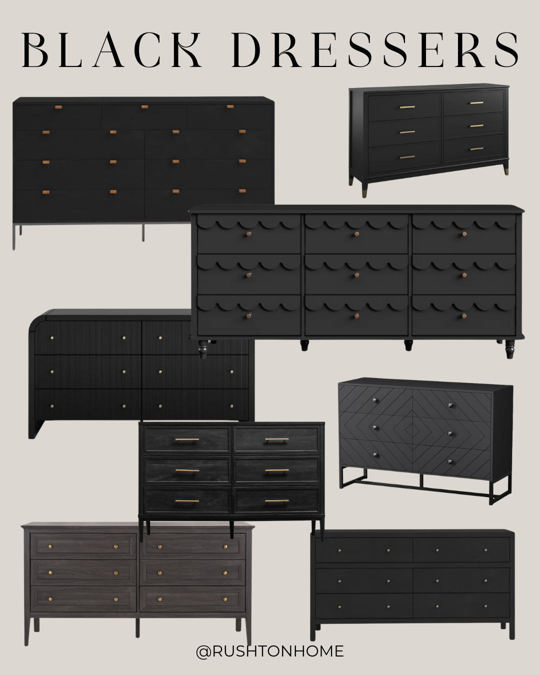 On the hunt for a black dresser? If you're re-doing your bedroom in 2025, these make gorgeous options! Both slurges and affordable finds included.

#bedroomfurniture #dresser #bedroomdesign #bedroomredesign 

 #LTKHome